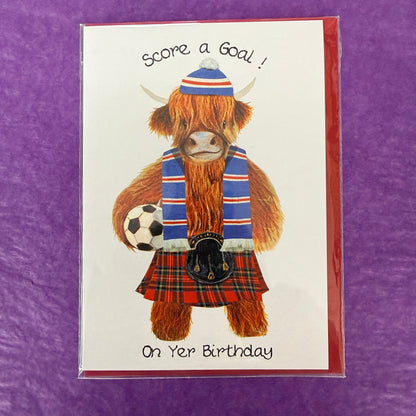 Score A Goal On Yer Birthday (blue) card