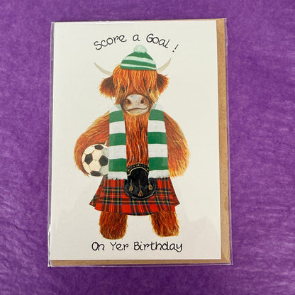 Score A Goal On Yer Birthday (green) card