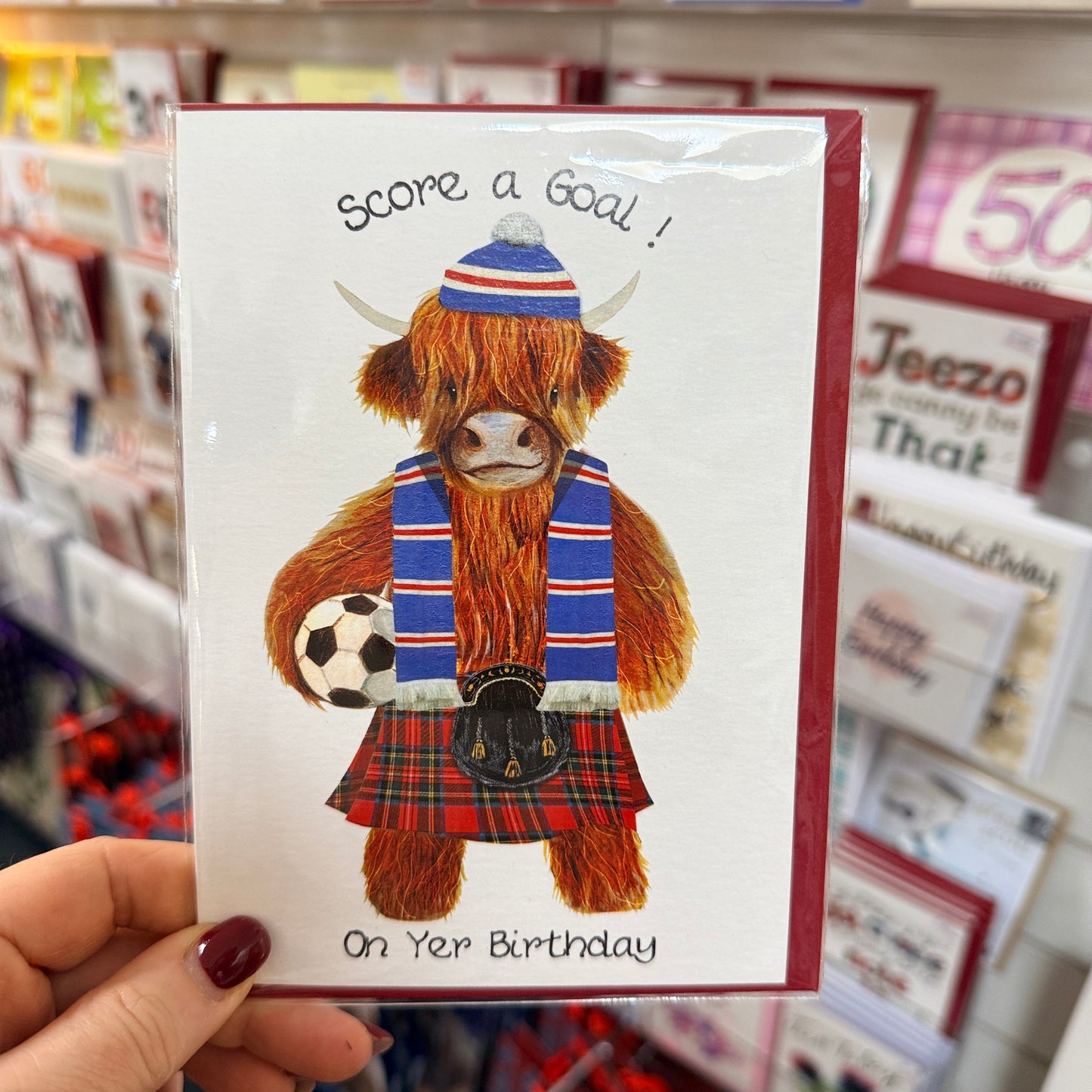 Score A Goal On Yer Birthday (blue) card
