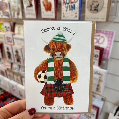 Score A Goal On Yer Birthday (green) card