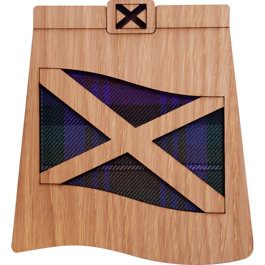 Saltire Wood & Tartan Kilt Coaster