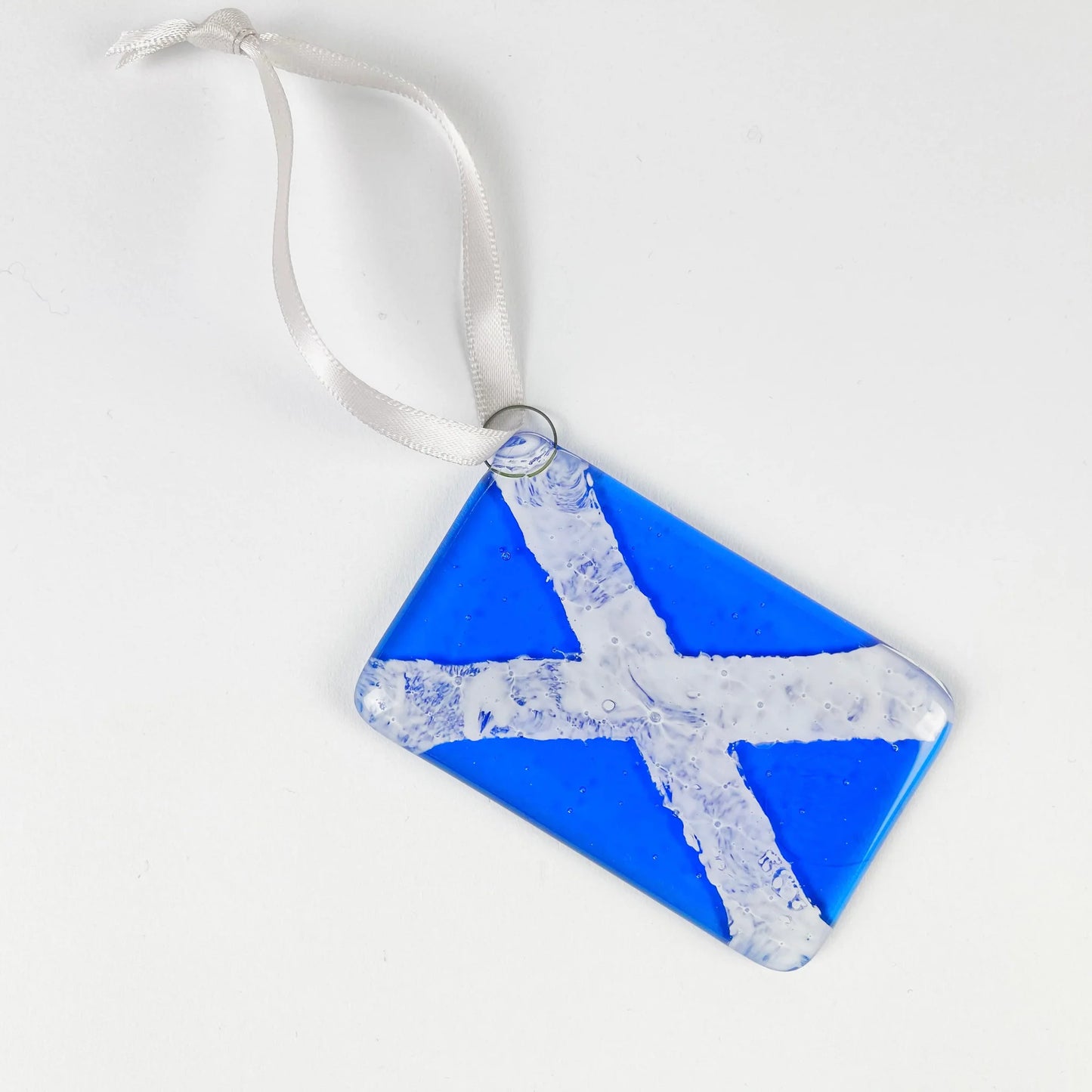 Glass Saltire Hanging Decoration