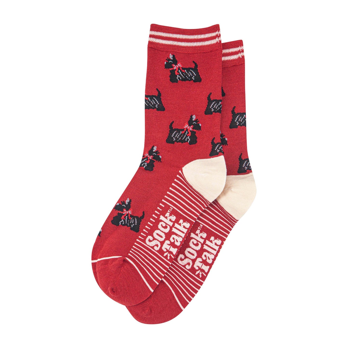 Women's Red Scottie Dog Bamboo Socks