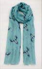 Stag Sage and Cyan Cashmere Blended Scarf