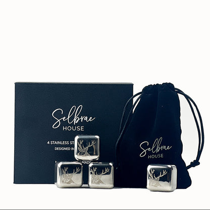 Stag Stainless Steel Ice Cubes - Set of 4