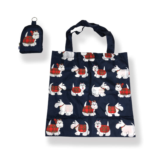 Tartan Terrier Foldable Shopping Bag