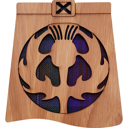 Thistle Wood & Tartan Kilt Coaster