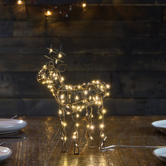 Brown Wire LED Reindeer