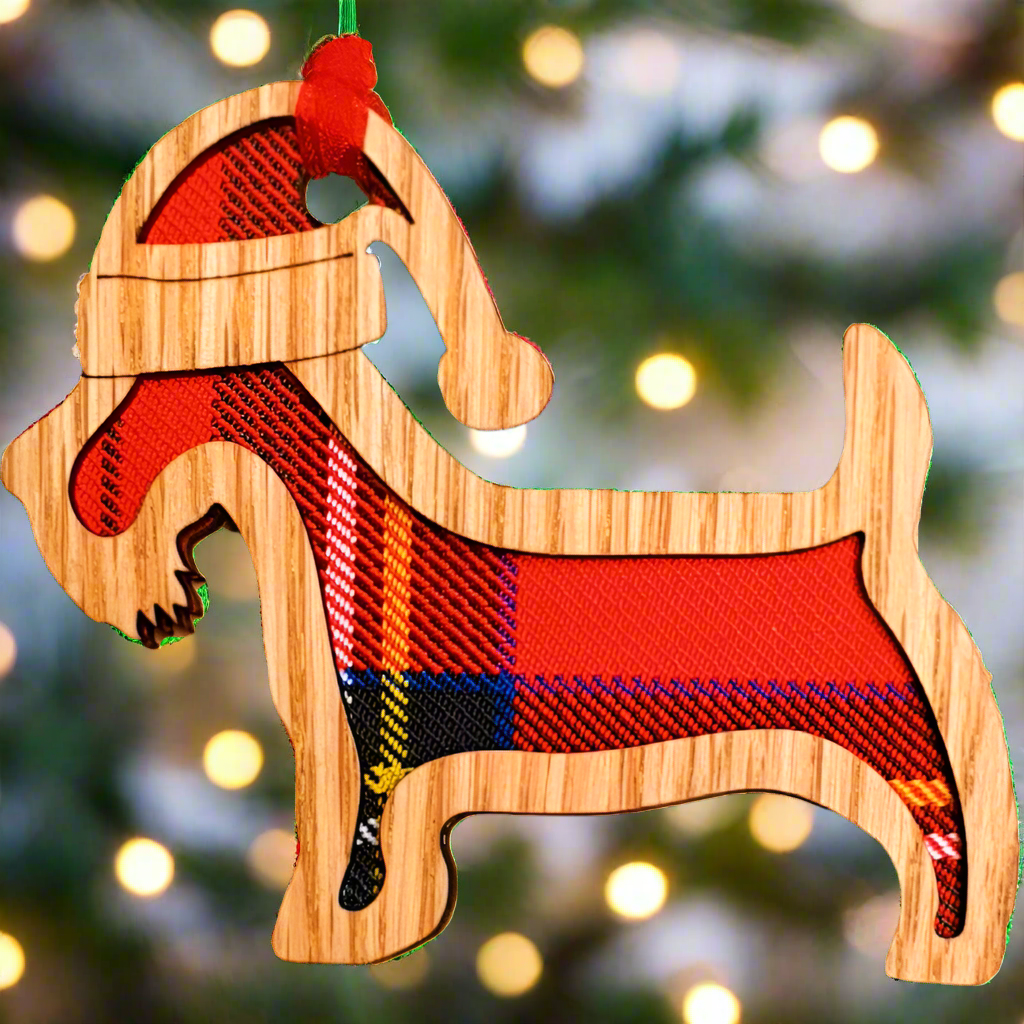 Christmas Scottie Dog Hanging Plaque