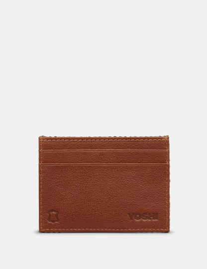 Yoshi Stag Tweed & Brown Leather Card Holder