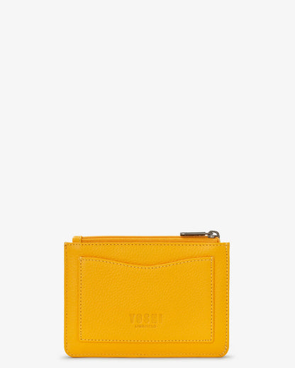 Highland Cow Yellow Zip Top Leather Purse