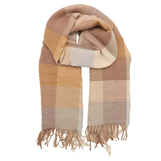 Cream Pleated Scarf Pleated