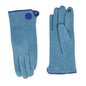 Gloves with Button Detail Blue