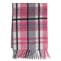 Pink Tartan Tassled Scarf