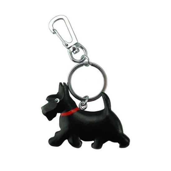 Scottie Wooden Keyring