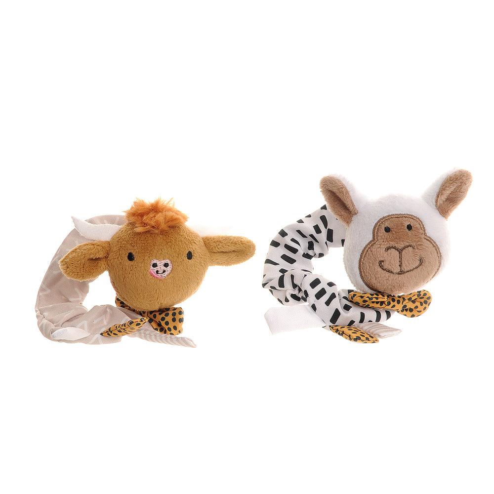 Baby Wrist Rattles Cow and Sheep